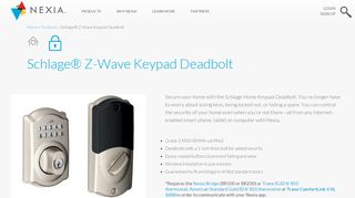 Schlage® Home Keypad Deadbolt | Connect Your Home - Nexia