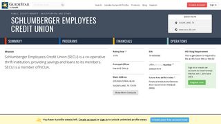 Schlumberger Employees Credit Union - GuideStar Profile