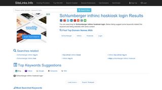 Schlumberger inthinc hoskiosk login Results For Websites Listing