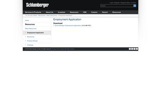 Employment Application | Schlumberger