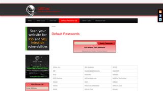 Default Passwords | CIRT.net