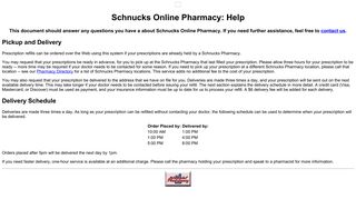 Schnucks Online Pharmacy: Help