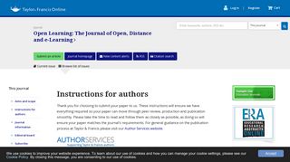 Instructions for authors - Taylor & Francis Online