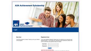 AXA Achievement Scholarship - Login - Scholarship America