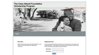 The Clara Abbott Foundation Scholarship Program - Login