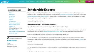 ScholarshipExperts.com is now at Unigo - FAQs | Unigo