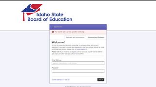 Idaho State Board of Education Scholarships: Sign In
