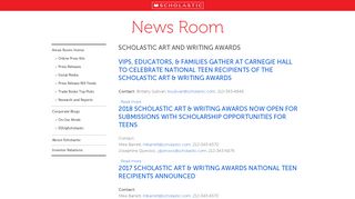 Scholastic Art and Writing Awards | Scholastic Media Room