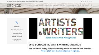 2019 Scholastic Art & Writing Awards – Newark Public Library