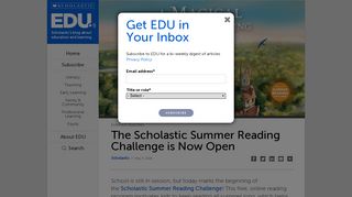 The Scholastic Summer Reading Challenge is Now Open | EDU