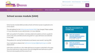 School access module (SAM) - Derbyshire Schools Net