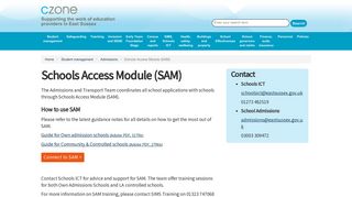 Schools Access Module (SAM) - Czone
