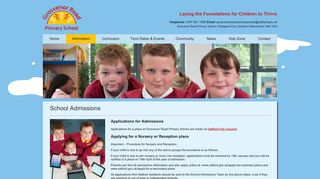 School Admissions | Grosvenor Road Primary School