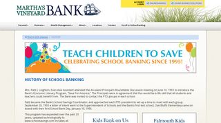 HISTORY OF SCHOOL BANKING AND TEACH CHILDREN TO SAVE
