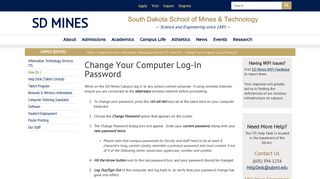 Change Your Computer Log-In Password - South Dakota School of ...