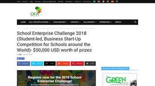 School Enterprise Challenge 2018 (Student-led, Business Start-Up ...