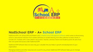 School Management System ERP - Nsd School ERP|A+ School ERP ...