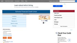 Schools Financial Credit Union - Sacramento, CA - Credit Unions Online