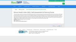 School Health Index (SHI): Self-Assessment & Planning Guide ...