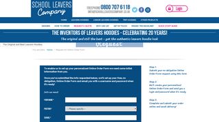 Request an Online Order Form - School Leavers Company