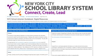 Digital Resources - NYC School Librarian Guidebook - Homepage at ...