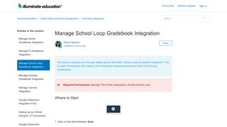 Manage School Loop Gradebook Integration – Illuminate Education