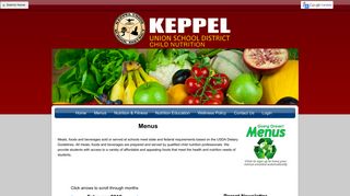 Menus - Keppel Union School District - School Nutrition And Fitness