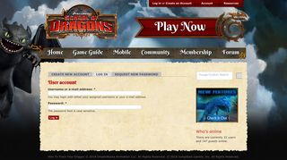 User account | School of Dragons | How to Train Your Dragon Games
