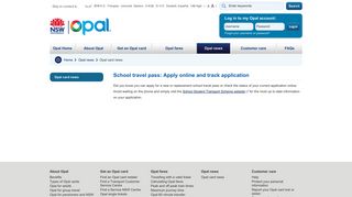 School travel pass: Apply online and track application | NSW ... - Opal