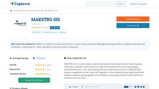 MAESTRO SIS Reviews and Pricing - 2019 - Capterra