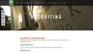 Tuck School of Business | Recruiting