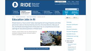Education Jobs in RI - Rhode Island Department of Education