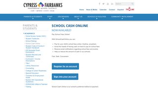 Cypress-Fairbanks Independent School District :: School Cash Online