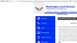 PowerSchool • Departments - Washington Local Schools