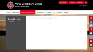 SchoolNet Login / Overview - Vance County Schools