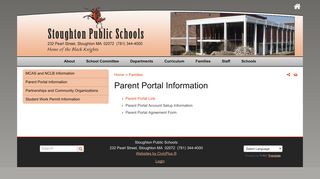 Parent Portal Information | Stoughton Public Schools