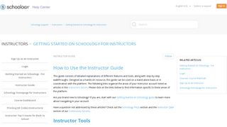 Instructor Guide – Schoology Support