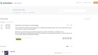 Students can't log on to Schoology. – Schoology Support