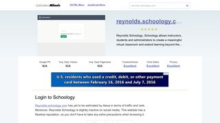 Reynolds.schoology.com website. Login to Schoology.