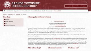 Schoology / Welcome - Radnor Township School District