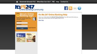It's Me 247 Online Banking Help | Savannah Schools FCU