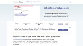 Schools.learn2type.com website. Login and learn to type online, free ...
