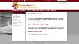 Ms. White's Homepage / Useful Links - Bagley School