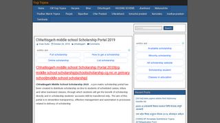 Chhattisgarh middle school Scholarship Portal 2019