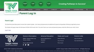 Parent Log In - Tanque Verde School District