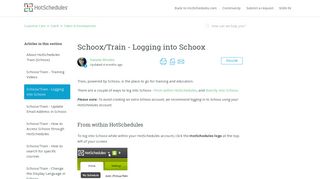 Schoox/Train - Logging into Schoox – Customer Care