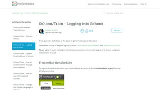 Schoox/Train - Logging into Schoox - Customer Care - HotSchedules