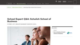 School Expert Q&A: Schulich School of Business - MBA.com