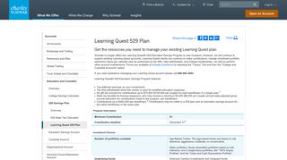Learning Quest 529 Plan - Charles Schwab