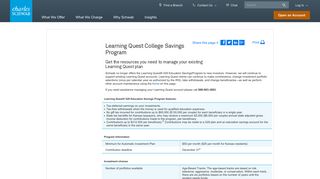 Learning Quest College Savings Program - Charles Schwab